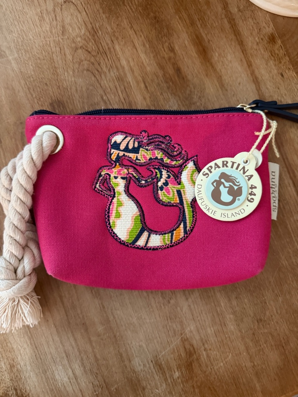 Spartina 449 Hot Pink Mermaid Wristlet Pouch